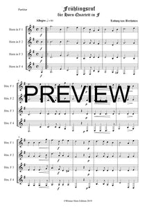 Frühlingsruf - Ludwig van Beethoven - für Horn Quartett in F