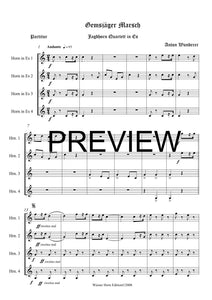 Gemsjäger Marsch - Anton Wunderer - für Horn Quartett in Es - 4 JH