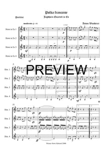 Polka francaise - Anton Wunderer - für Horn Quartett in Es -  4 JH