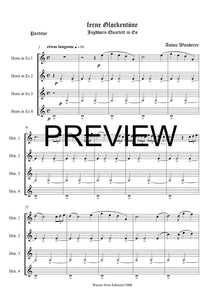 Ferne Glockentöne - Anton Wunderer - für Horn Quartett in Es - 4 JH