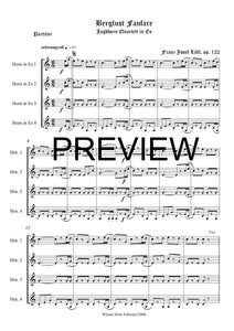 Berglust Fanfare - Franz Josef Liftl - für Horn Quartett in Es - 4 JH