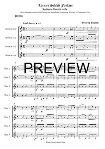 Lainzer Schloß Fanfare - Heinrich Schantl - für Horn Quartett in Es - 4 JH