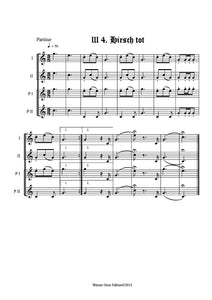 Hirsch tot - Totsignal für 2 Pless Hörner & 2 Parforce Hörner in B mit Text