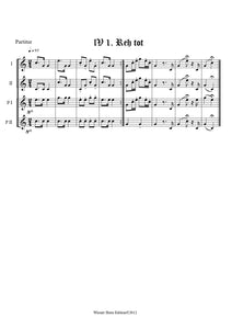 Reh tot - Totsignal für 2 Pless Hörner & 2 Parforce Hörner in B mit Text