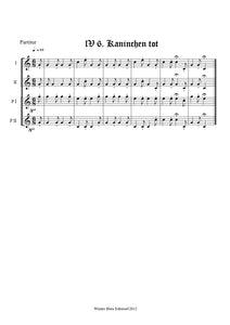 Kaninchen tot - Totsignal für 2 Pless Hörner & 2 Parforce Hörner in B mit Text