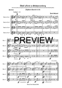 Adolf, Fürst zu Schwarzenberg - Josef Schantl -für Horn Quartett in Es -  4 JH