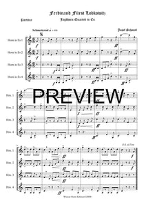 Ferdinand, Fürst Lobkowitz - Josef Schantl - für Horn Quartett in Es - 4 JH