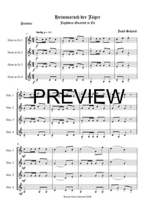 Heimmarsch der Jäger - Josef Schantl - für Horn Quartett in Es - 4 JH