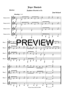 Jäger Abschied - Josef Schantl - für Horn Quartett in Es - 4 JH