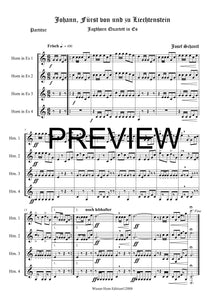 Johann, Fürst von und zu Liechtenstein - Josef Schantl -für Horn Quartett in Es - 4 JH