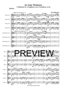 der frohe Waidmann - Karl Stiegler - für Horn Oktett in Es - 4 JH + 4 WH