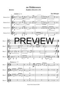 Am Waldbrunnen - Karl Stiegler - für Horn Quartett in Es - 4 JH