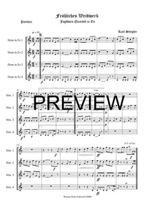 fröhliches Waidwerk - Karl Stiegler - für Horn Quartett in Es - 4 JH