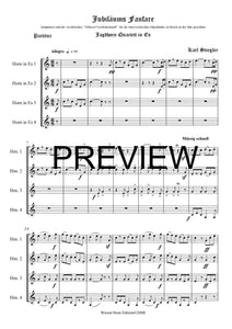 Jubiläumsfanfare - Karl Stiegler - für Horn Quartett in Es - 4 JH