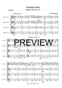Ländliches Bild - Karl Stiegler - für Horn Quartett in Es - 4 JH