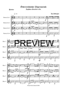 Österreichischer Jägermarsch - Karl Stiegler - für Horn Quartett in Es - 4 JH