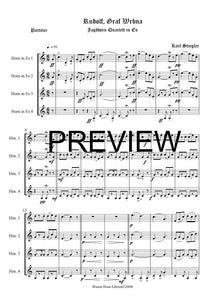 Rudolf Graf Wrbna - Karl Stiegler - für Horn Quartett in Es - 4 JH