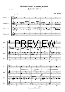 Schönbrunner Schloßfanfare - Karl Stiegler - für Horn Quartett in Es - 4 JH