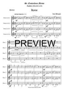 St.Eustachius Messe, Kyrie -  Karl Stiegler -für Horn Quartett in Es -  4 JH