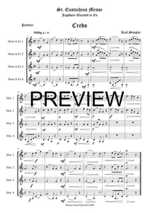St.Eustachius Messe, Credo -  Karl Stiegler -für Horn Quartett in Es -  4 JH