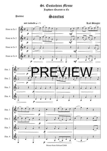 St.Eustachius Messe, Sanctus -  Karl Stiegler -  für Horn Quartett in Es - 4 JH