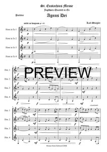 St.Eustachius Messe, Agnus Dei - Karl Stiegler - für Horn Quartett in Es - 4 JH