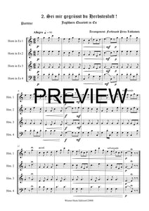 Sei mir gegrüßt du Herbstesluft - Ferdinand Prinz Lobkowitz - für Horn Quartett in Es - 4 JH