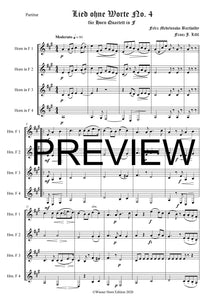 Lied ohne Worte No. 4 - Felix Mendelssohn Bartholdy - für Horn Quartett in F - Arr. Franz J. Liftl