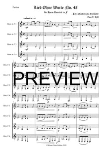 Lied ohne Worte No. 48 - Felix Mendelssohn Bartholdy - für Horn Quartett in F - Arr. Franz J. Liftl