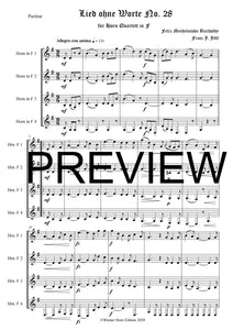 Lied ohne Worte No. 28 - Felix Mendelssohn Bartholdy - für Horn Quartett in F - Arr. Franz J. Liftl