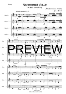 Lied ohne Worte No. 27 - Trauermarsch - Felix Mendelssohn Bartholdy - für Horn Quartett in F - Arr. Franz J. Liftl
