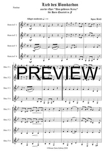Lied des Bombardon - Ignaz Brüll - für Horn Quartett in F - WH4