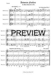 Antonien Fanfare - Karl Hugo Pusch - für Horn Quartett in Es - WHEs4