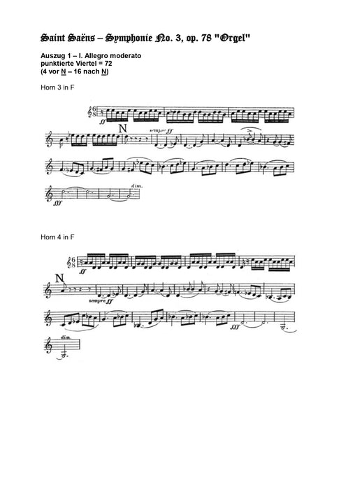 Orchester Studie - Camille Saint Seans - Symphonie No 3 