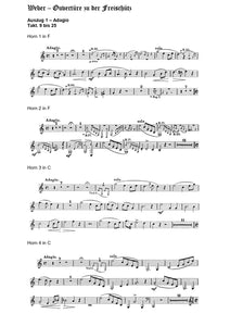 Orchester Studie - Carl Maria von Weber - Freischütz Ouvertüre, Horn 1,2,3,4