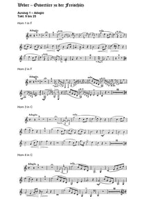 Orchester Studie - Carl Maria von Weber - Freischütz Ouvertüre, Horn 1,2,3,4