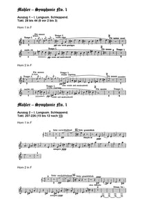 Orchester Studie - Gustav Mahler - Symphonie No 1 - Horn 1,2,3,4