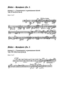 Orchester Studie - Gustav Mahler - Symphonie No 5, Horn 1,2,3,4