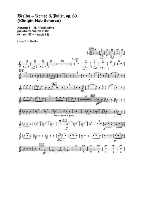 Orchester Studie - Hector Berlioz - Romeo & Juliet, Horn 3