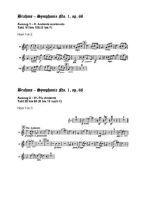 Orchester Studie - Johannes Brahms - Symphonien 1,2,3,4 - Horn 1,2,3,4