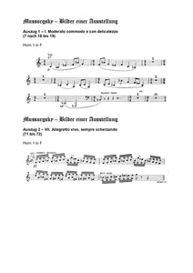 Orchester Studie - Modest Mussorgsky - Bilder einer Ausstellung, Horn 1