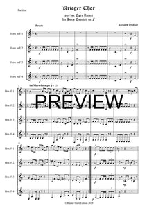 Krieger Chor - Richard Wagner - aus der Oper Rienzi - für Horn Quartett in F