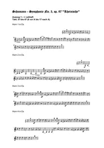 Orchester Studie - Robert Schumann - Symphonie No 3, Horn 1,2,3,4